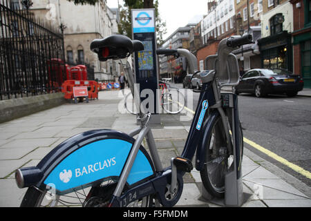 London, UK, UK. 12th Sep, 2011. Barclays Cycle Hire (BCH) is a public bicycle sharing scheme that was launched on 30 July 2010 in London, United Kingdom. The scheme's bicycles are informally referred to as Boris bikes, after Boris Johnson, who was the Mayor of London at the time of the official launch. © Ruaridh Stewart/ZUMAPRESS.com/Alamy Live News