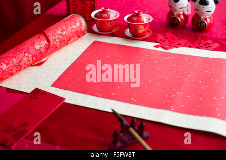 Traditional Chinese wedding elements Stock Photo
