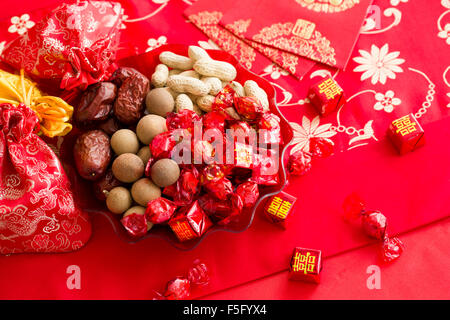 Traditional Chinese wedding elements Stock Photo