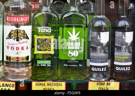 Alcoholic drinks for sale. Barcelona, Catalonia, Spain Stock Photo