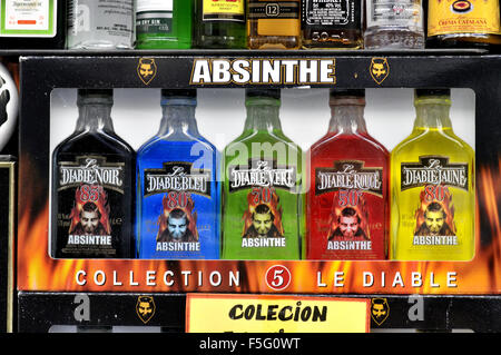 Alcoholic drinks for sale. Barcelona, Catalonia, Spain Stock Photo