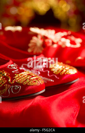 Traditional Chinese wedding elements Stock Photo