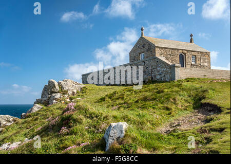 Ancient Chapel of St.Nicholas at The Island Peninsula, St.Ives, Cornwall, England, UK Stock Photo