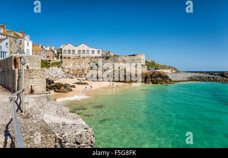 Bamaluz Beach of St.Ives, seen from Smeatons Pier, Cornwall, England, UK Stock Photo