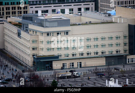 Luftbild: die US amerikanische Botschaft, von der aus vermutlich das gesamte politische Berlin, inklusive der Kanzlerinnentelefo Stock Photo