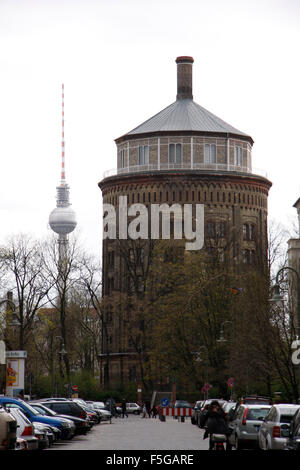 Fernsehturm, Wasserturm, Berlin-Prenzlauer Berg. Stock Photo