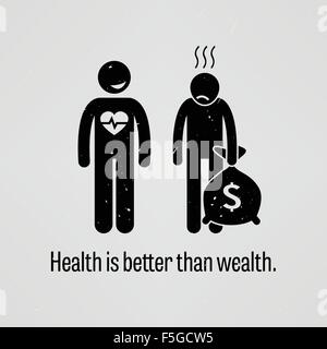 Health is Better than Wealth Stock Vector