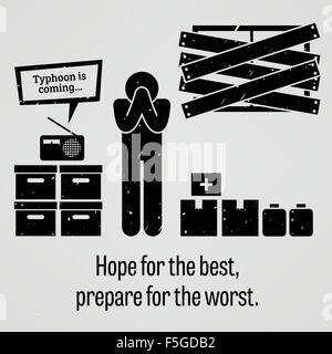 Hope for the Best Prepare for the Worst Stock Vector