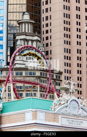 Las Vegas, Nevada. Roller Coaster at the New York New York Hotel and Casino  Stock Photo - Alamy