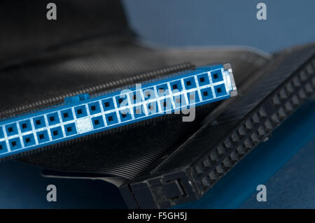 IDE cable with a slot, close up shot Stock Photo