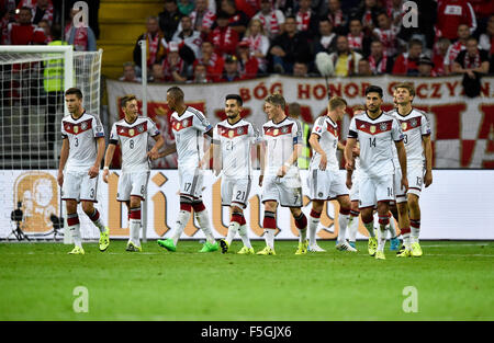 Celebrations, German team from left Jonas Hector, Mesut Özil, Jerome Boateng, Ilkay Gündogan, Bastian Schweinsteiger Stock Photo
