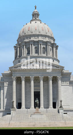 Front of the Missouri State Capitol building in Jefferson City, Missouri - Stitched from 2 images Stock Photo
