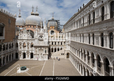 Venice, Italy, overlooking the courtyard of the Ducal Palace Stock Photo