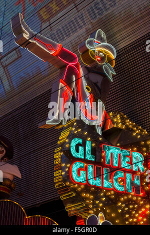 Cowgirl Glitter Gulch neon sign, Fremont Experience, Las Vegas, Nevada ...