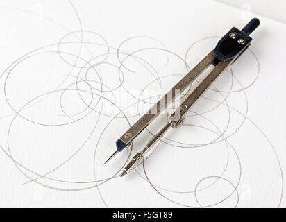 compass drawing Stock Photo