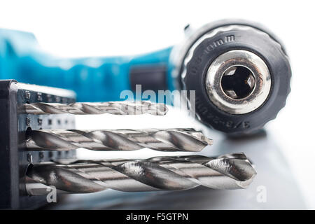 bits collection with drill Stock Photo