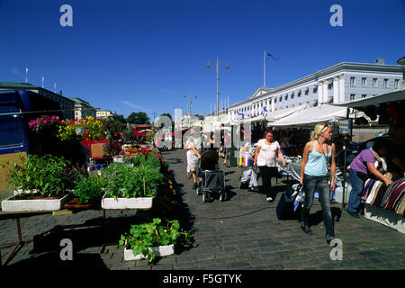 Finland, Helsinki, Kauppatori square, outdoor market Stock Photo