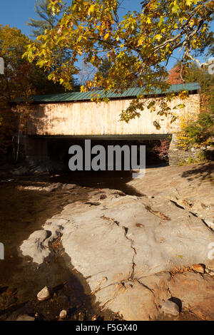 The covered bridge, or Kissing Bridge, Waterville, Vermont VT, New England USA Stock Photo