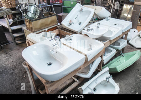 Sinks.Wells,Reclamation,yard,recycling,Somerset,England, Stock Photo