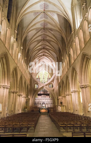 The Scissor Arches in Wells Cathedral, Somerset Stock Photo