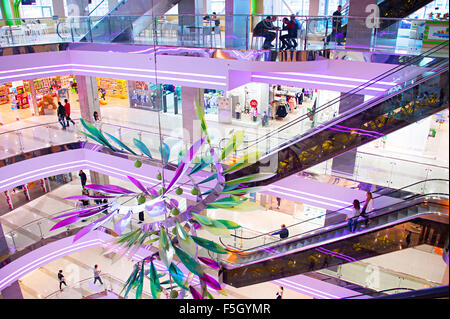 People at Gulliver shopping mall in Kyiv. Stock Photo