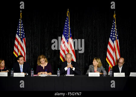 Vice President Biden meets with Jewish community leaders In Davie, Florida  Featuring: Vice President Joe Biden Where: Davie, Florida, United States When: 03 Sep 2015 Stock Photo