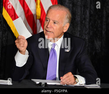 Vice President Biden meets with Jewish community leaders In Davie, Florida  Featuring: Vice President Joe Biden Where: Davie, Florida, United States When: 03 Sep 2015 Stock Photo