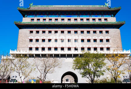 Zhengyangmen (Qianmen) Gate. Located in Qianmen Street, Beijing, China. Stock Photo