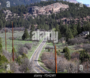 Highway through the San Juan Mountains in the Colorado Rockies Stock Photo