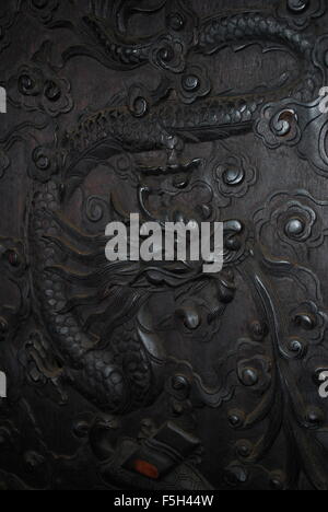 Chinese style dragon bass-relief, Ho Chi Minh City, Vietnam, Asia Stock Photo