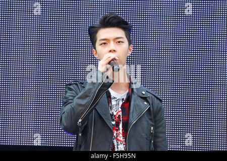 MYNAME, Nov 1, 2015 : K-Pop boys group MY NAME perform during the Japan-South Korea friendship cycling tour event in Tokyo, Japan on November 1, 2015. © Pasya/AFLO/Alamy Live News Stock Photo