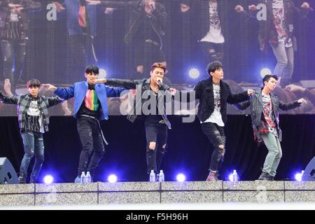 MYNAME, Nov 1, 2015 : K-Pop boys group MY NAME perform during the Japan-South Korea friendship cycling tour event in Tokyo, Japan on November 1, 2015. © Pasya/AFLO/Alamy Live News Stock Photo