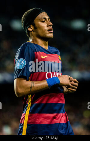 Barcelona, Spain. 4th November, 2015. FC Barcelona's forward NEYMAR JR.during the Champions League match between FC Barcelona and FC BATE Borisov at the Camp Nou stadium in Barcelona Credit:  matthi/Alamy Live News Stock Photo