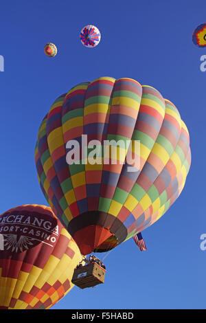 Balloons launch and fill the wine country sky at the 2015 Temecula Balloon and Wine Festival outside Los Angeles, California Stock Photo