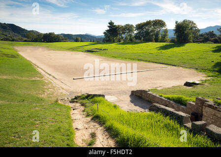 Ancient classic greek olympic stadium at Olympia in Greece Stock Photo