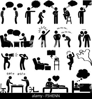 Man Talking Thinking Conversation Thought Laughing Joking Whispering Screaming Chatting Icon Symbol Sign Pictogram Stock Vector