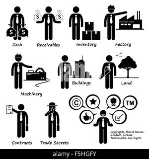Company Business Assets Pictogram Stock Vector