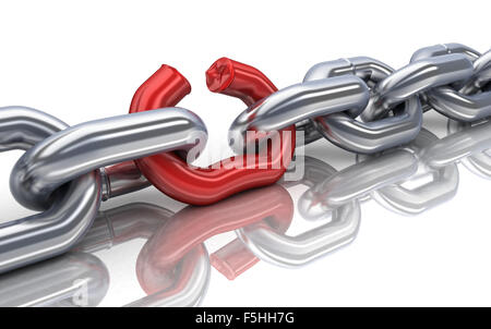 Red bad chain (done in 3d) Stock Photo