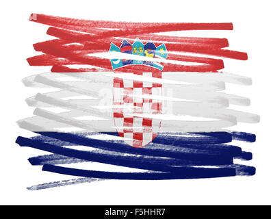 Flag illustration made with pen - Croatia Stock Photo