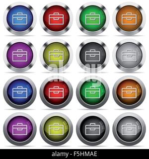 Set of toolbox glossy web buttons. Arranged layer structure. Stock Vector