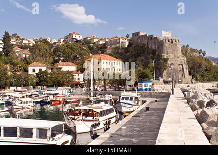Marina of town Herceg Novi - Montenegro Stock Photo