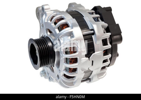 Alternator. Image of car alternator isolated on white. Clipping path included. Stock Photo