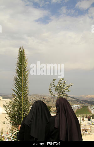 Israel, Jerusalem, Palm Sunday at the Franciscan Church of Bethphage on the Mount of Olives Stock Photo