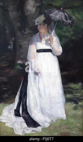 Lise with a Parasol 1867 by Pierre Auguste Renoir 1841-1819.French artist who was a leading painter in the development of the Impressionist style. Stock Photo