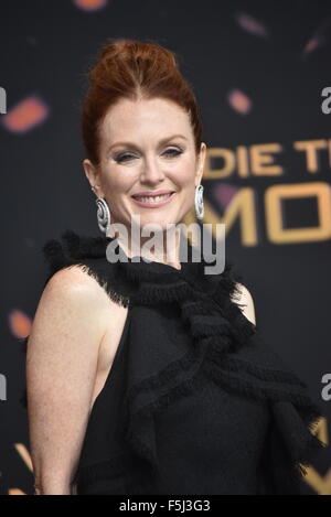 British-American actress Julianne Moore attend to the Premiere of 'The Hunger Games: Mockingjay - Part 2' in Berlin, Germany. On November 04, 2015./picture alliance Stock Photo
