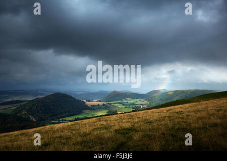 View from Offa's Dyke path on Hergest Ridge. Herefordshire. UK. Stock Photo