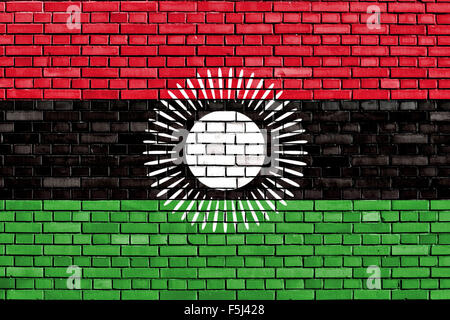 old flag of Malawi painted on brick wall Stock Photo
