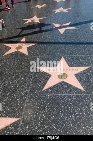 Walk of Fame on Hollywood Boulevard in Los Angeles;California;USA;America Stock Photo