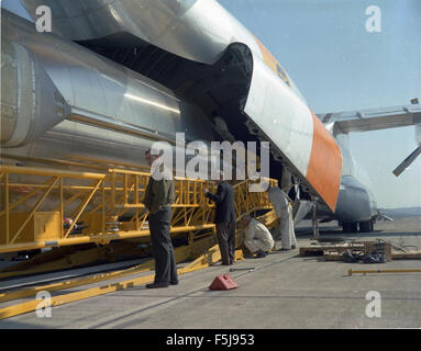 Atlas 100D  Details Loading onto C-133 at Miramar Stock Photo