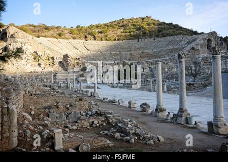 Ephesus  10th Century BC archeological site Selcuk Izmir Turkey Great Theatre Stock Photo